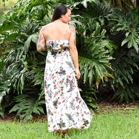 Tropical Floral Ivory Dress - Picture 2 of 5